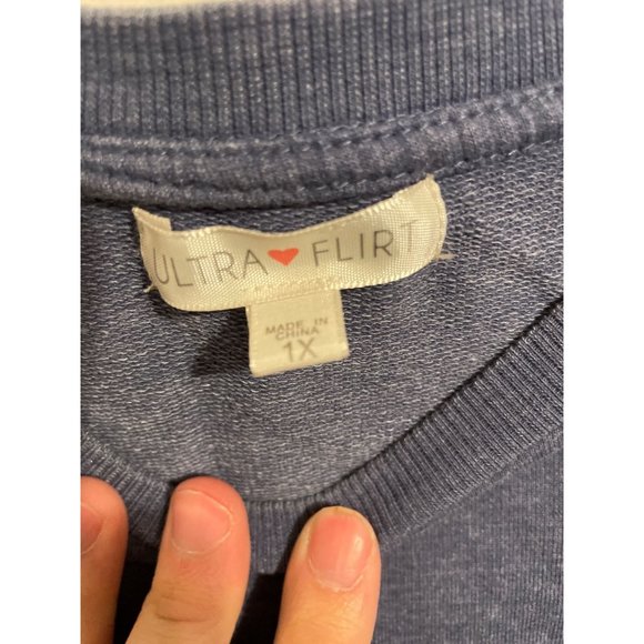 Women's Balloon Sleeve Dress - Ultra Flirt Gray 1X - Picture 4 of 7